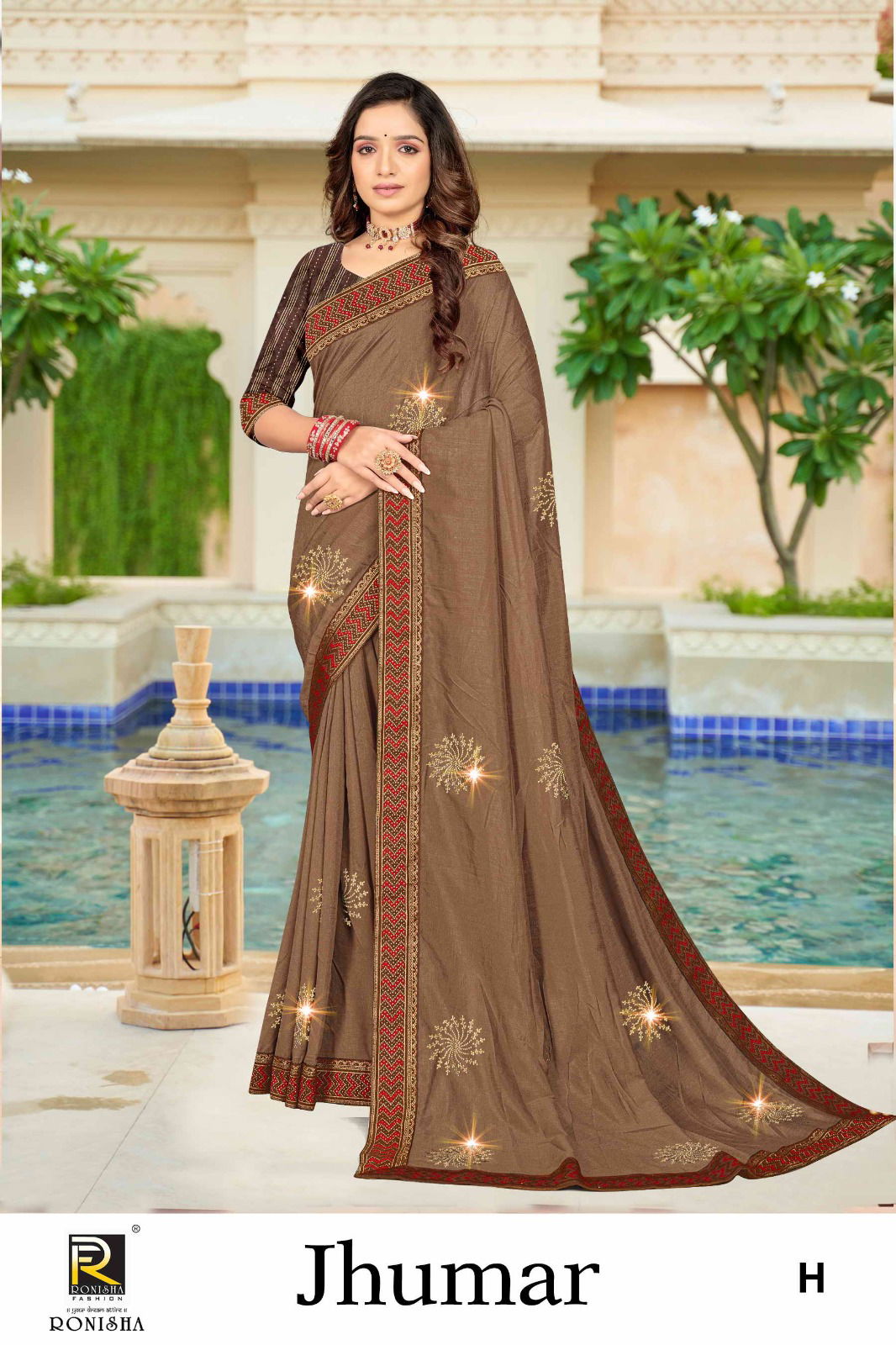 Jhumar A To H By Ronisha Swarovski Work Designer Sarees Wholesale Suppliers In Mumbai

